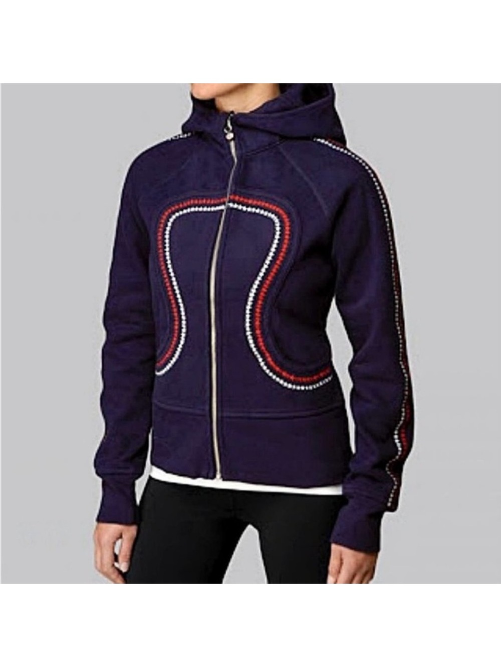 Lululemon Remix Special Edition 2010 USA Olympic Blue Scuba Hoodie Sweatshirt